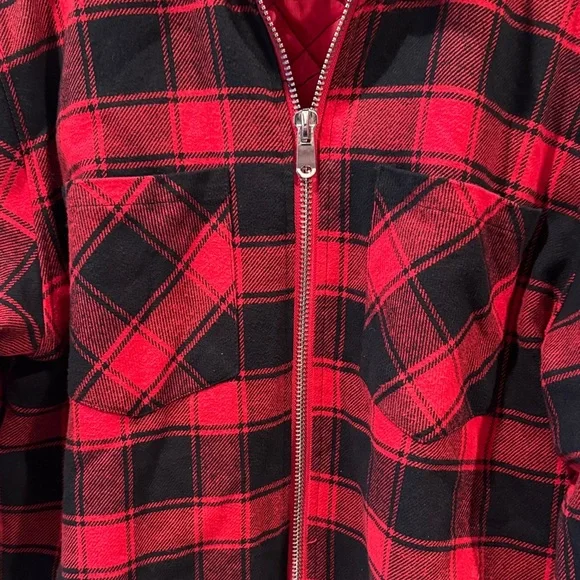 Forever 21 Men's Checkered Red and Black Jacket - Picture 3 of 4